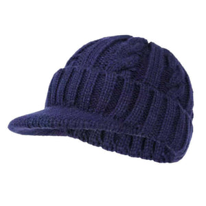 Men's Retro Twisted Short Brim Knitted Hat