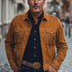 Men's Spring And Autumn Brown Vintage Tassel Suede Jacket MTA2560C5U