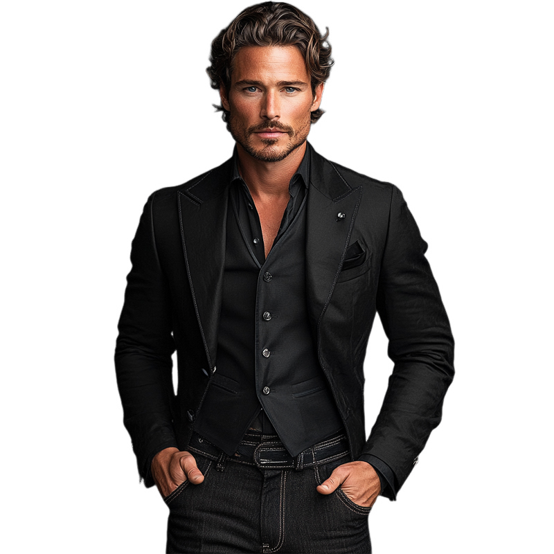 Blazer informal de negocios de color liso para hombre 