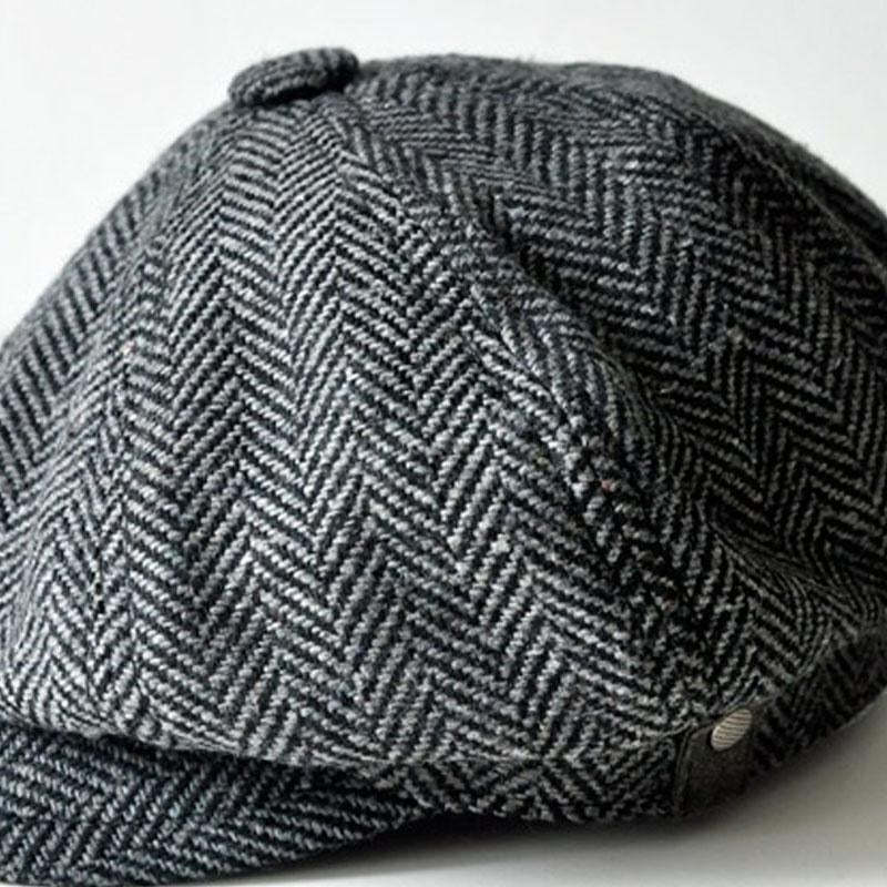 Men's Vintage Herringbone Woolen Beret