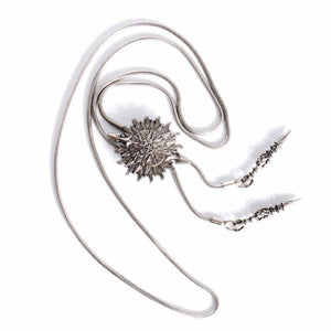 Collar de cadena de metal ajustable con lazo tipo bolo para hombre