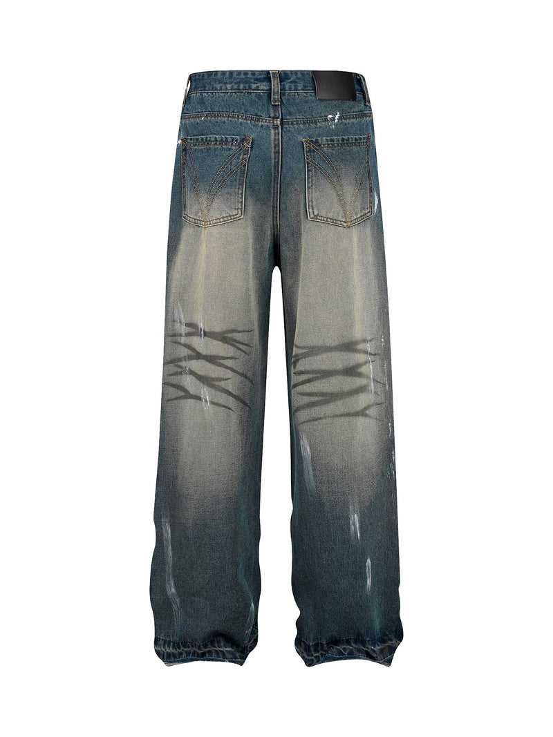 High Street Hip Hop Distressed Washed Jeans