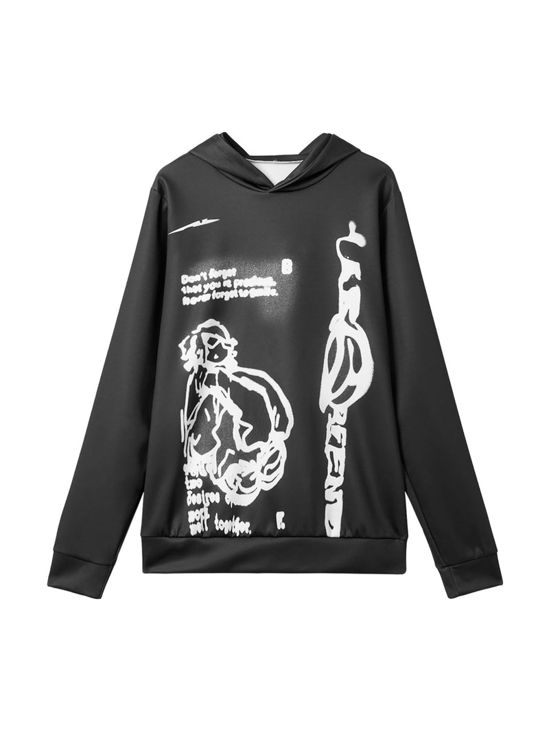 Line Painted Character Hoodie