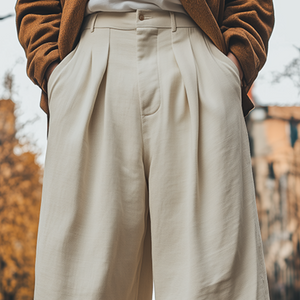 Pantalones anchos de algodón y lino para hombre, informales, holgados, de primavera