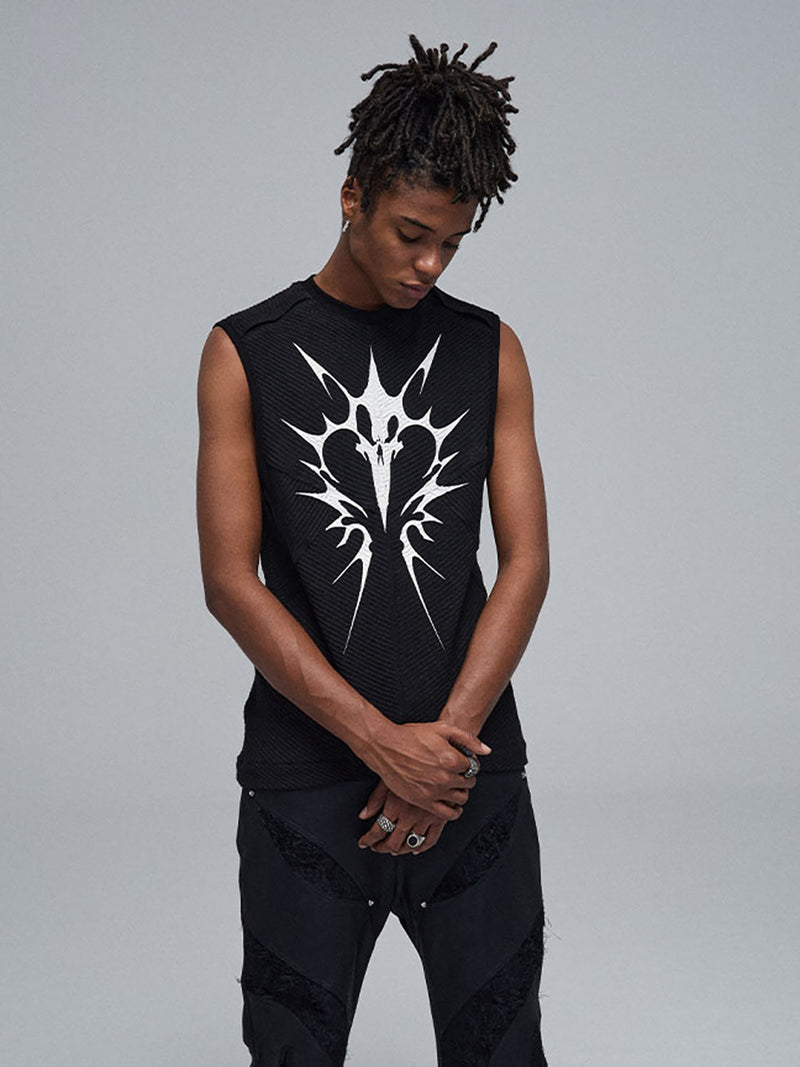 Street Hip-hop Tight-fitting Stretch Printed Vest