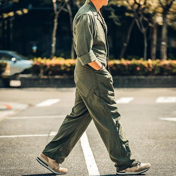 Men's Solid Multi-Pocket Overalls