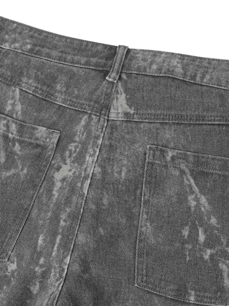 High Street Hip-hop Distressed Washed Work Jeans