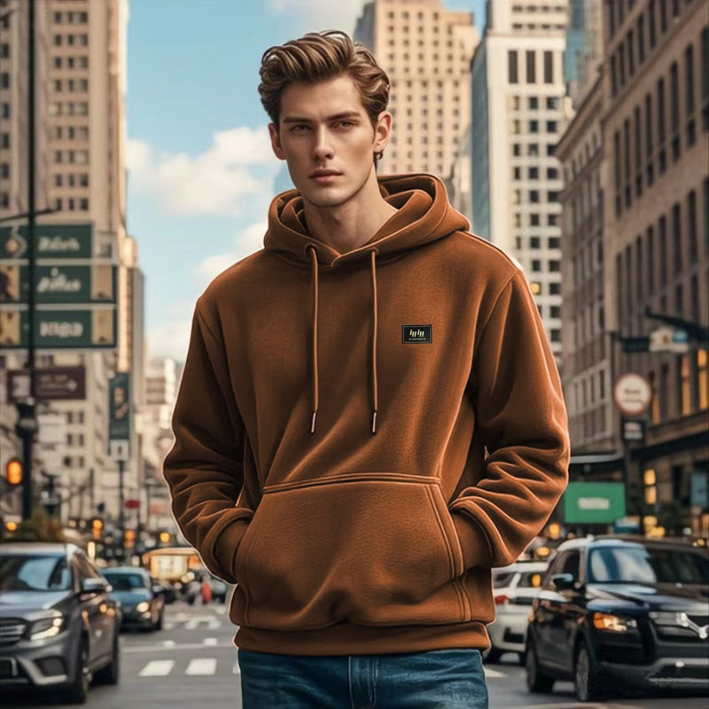 MEN'S HOODED FLEECE AUTUMN AND WINTER LOOSE HOODIE