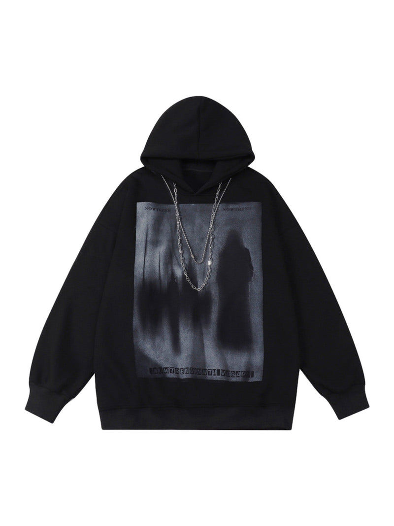 Blur Graphic Chain Hooded Sweatshirt