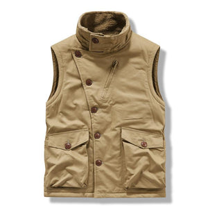 Men's Retro Casual Hunting Suits Plus Velvet Single Breasted Vest