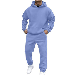 Herren Casual Loose Fleece Langarm Hoodie Jogginghose Set
