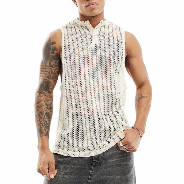 Ärmelloses Tanktop für Herren mit Strandstrickpullover