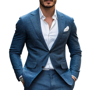 Men's Spring And Autumn Comfortable Two-Button Blazer