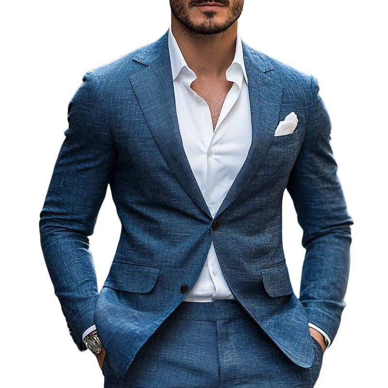 Men's Spring And Autumn Comfortable Two-Button Blazer