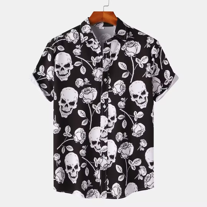 MEN'S CASUAL PRINTED SHORT SLEEVED SHIRT BEACH SHIRT