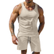 Men's Casual Solid Color Tank Top Shorts Two-Piece Set