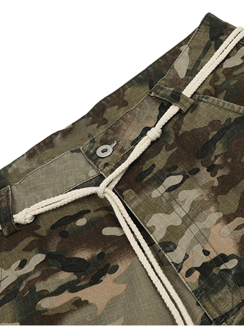 Camouflage Drawstring Cargo Pants