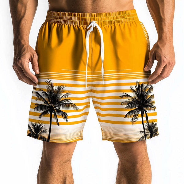 Shorts de playa con estampado navideño para hombre
