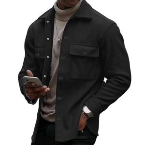 Men's Solid Color Lapel Single Breasted Jacket