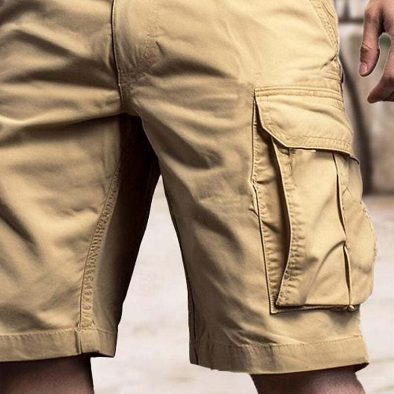 Pantalones cortos cargo multibolsillos para exteriores para hombre