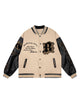 Flame Elements Letter Embroidery Baseball Jacket