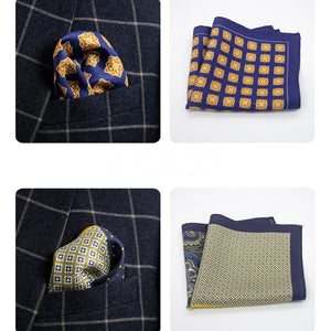 Bufanda de bolsillo estilo blazer de seda con estampado clásico vintage británico para hombre