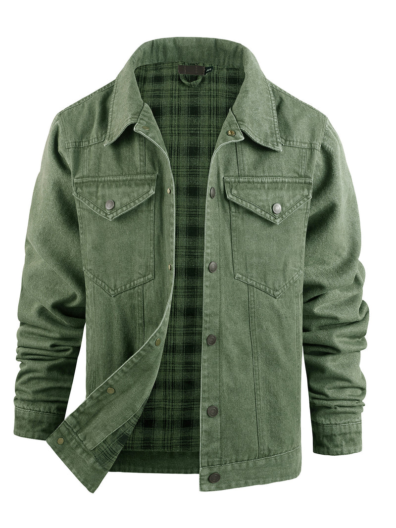 PLAID FLANNEL CASUAL JACKET