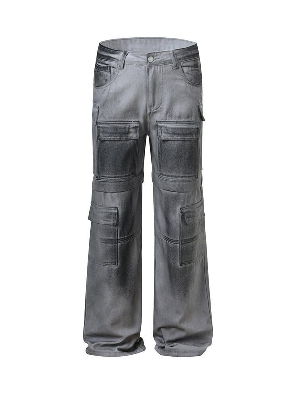 High Street Hip Hop Distressed Washed Work Jeans