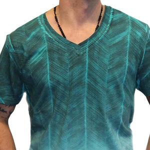 Men's Summer Casual V-neck Gradient Printed T-shirt