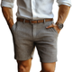Lässige, bequeme Anzugshorts aus Baumwolle und Leinen im Slim Fit für Herren