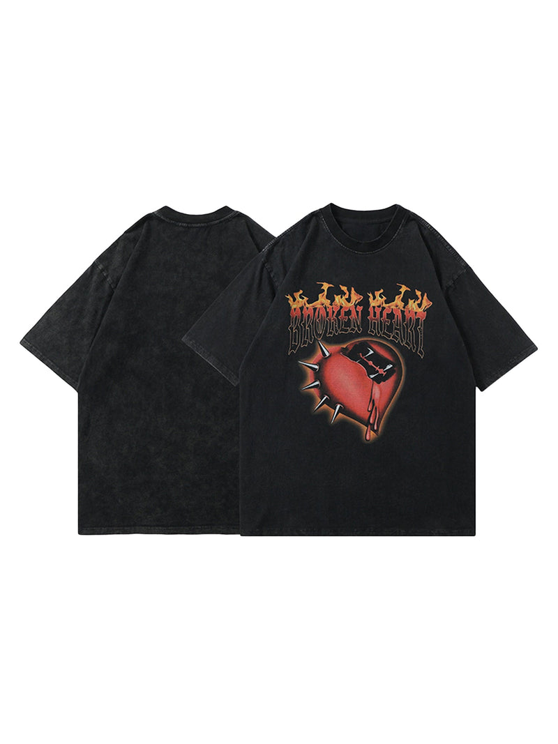 High Street Heart-print Dark T-shirt