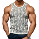 Men's Casual Round Neck Slim Fit Jacquard Knitted Tank Top
