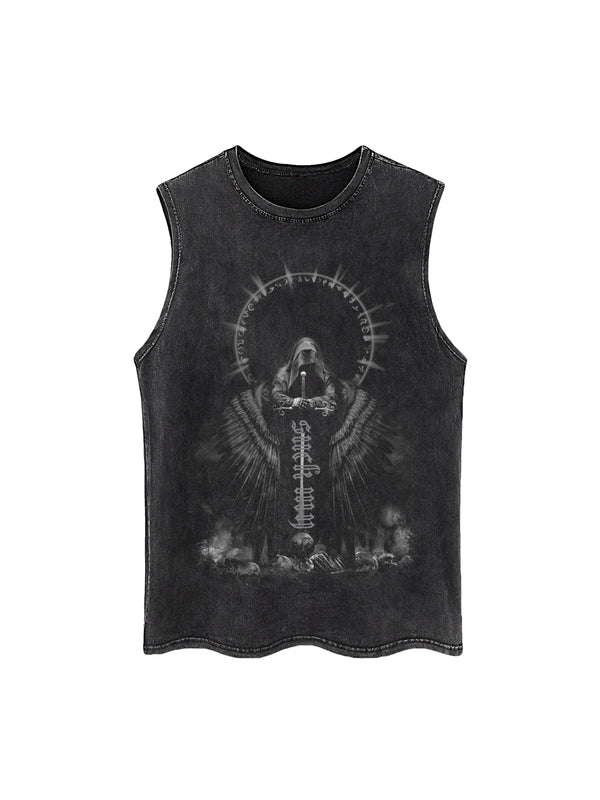 Retro Washed Holy Sword Judgment Vest