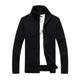Men's Casual Stand Collar Zipper Slim Fit Knit Cardigan