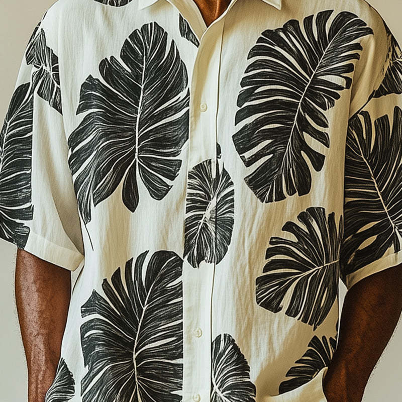 Camisa de manga corta estampada de moda de primavera para hombre