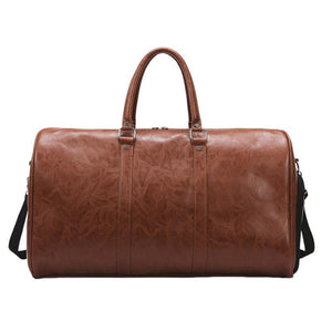 Bolso de viaje deportivo vintage de cuero de gran capacidad para hombre