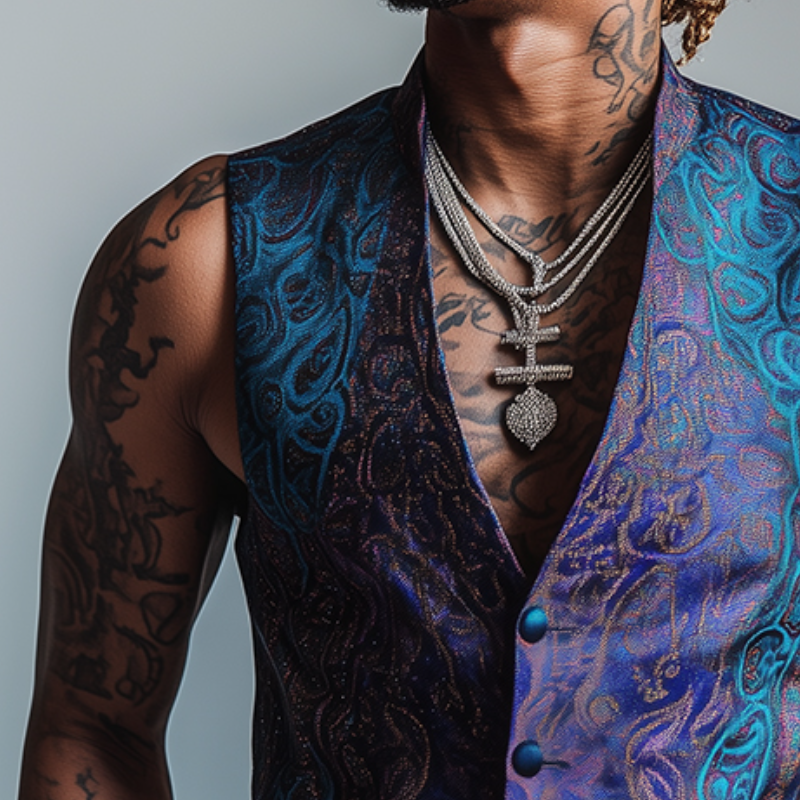 Men's Retro Casual Printed Vest