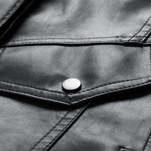 Klassische, lässige Herren-Lederjacke mit Revers