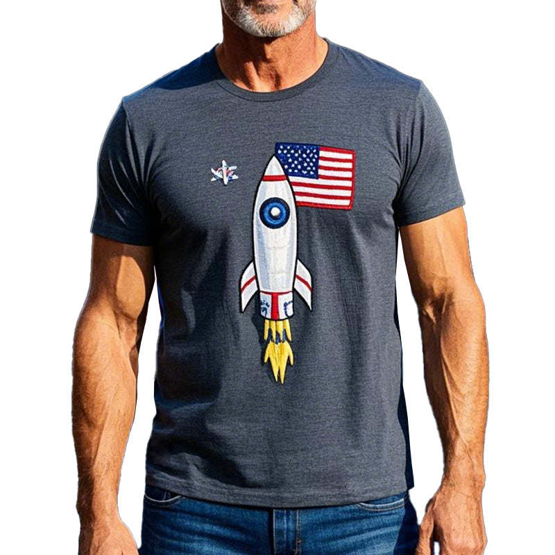 Herren T-Shirt mit einfachem Aufdruck und kurzen Ärmeln