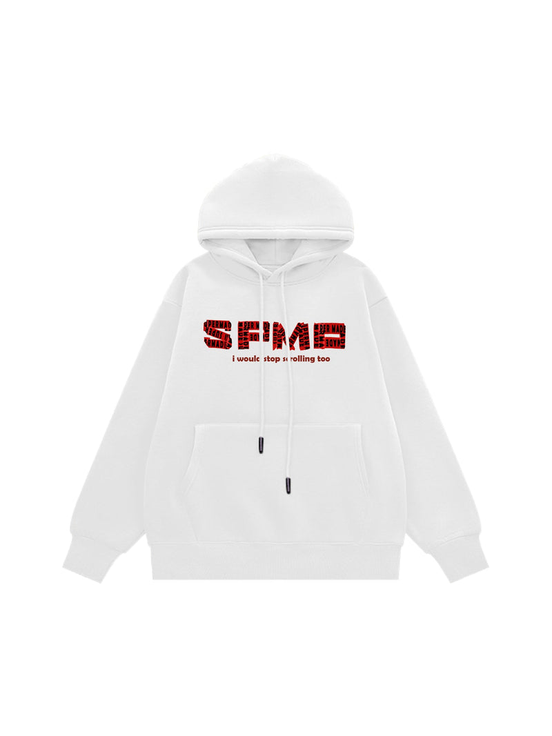 Letter Graphics Fleece Hoodie