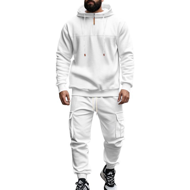 Men's Loose Sports Hooded Sweatshirt And Pants Set
