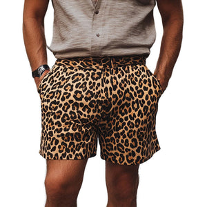 Men's Summer Retro Leopard Print Casual Short Pants