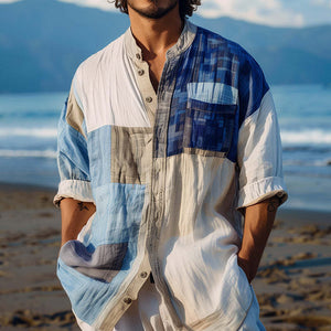 Camisa de manga larga de moda con estampado personalizado para hombre