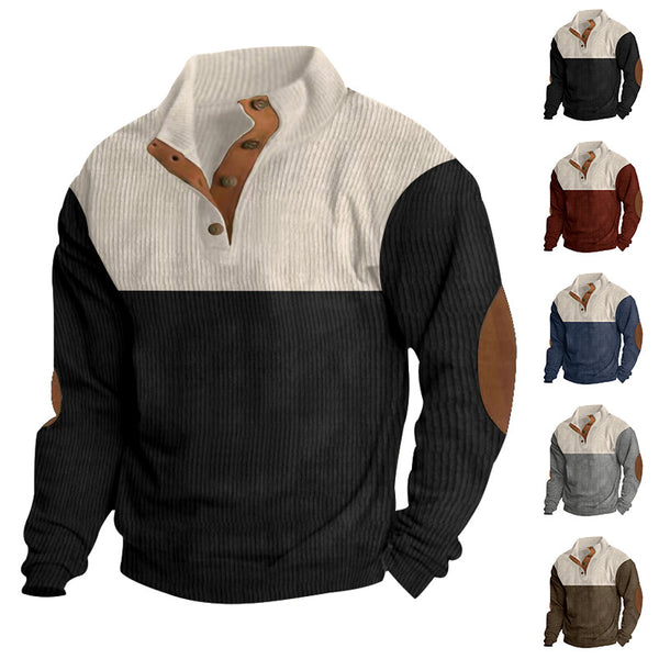 STANDING COLLAR HENRY LONG SLEEVED CASUAL SPORTS HOODIE