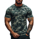 Camiseta informal de algodón con cuello redondo y manga corta para hombre, estilo camuflaje para exteriores