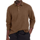 Men's Casual Solid Color Button Lapel Long Sleeve Polo Shirt