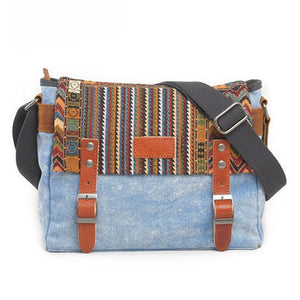 Men's Retro Ethnic Pattern Canvas Shoulder Bag