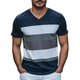 Herren Frühlingsmode Persönlichkeit Schlankes V-Ausschnitt Wildleder Spleißen Kurzarm T-Shirt