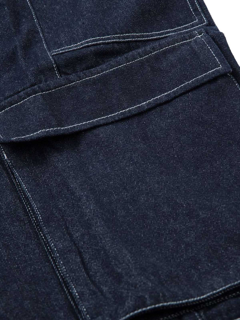 Washed Multi Pocket Baggy Cargo Jeans