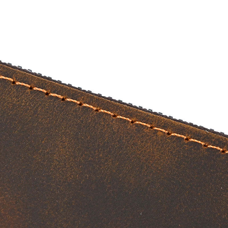 Cartera larga vintage de piel de Caballo Loco con cremallera de gran capacidad para hombre 